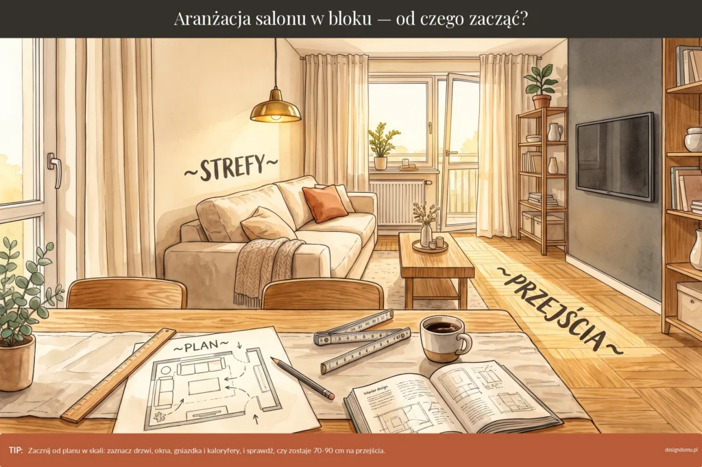 aranżacja salonu w bloku
