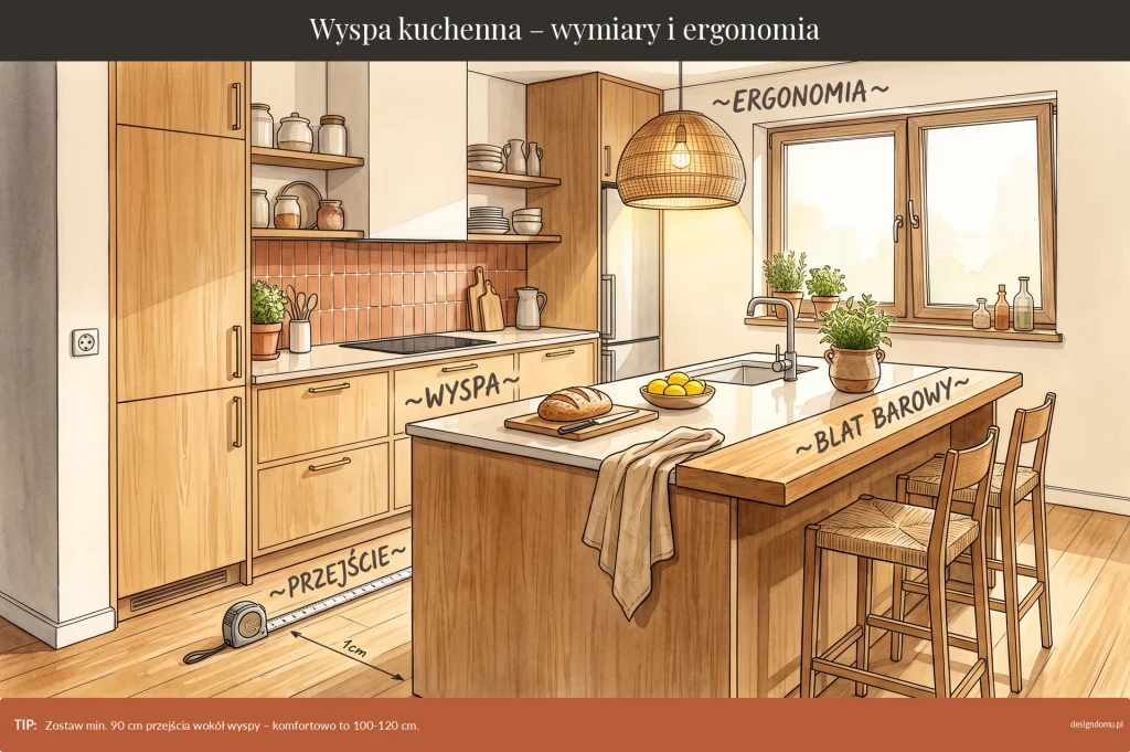 wyspa kuchenna wymiary i ergonomia