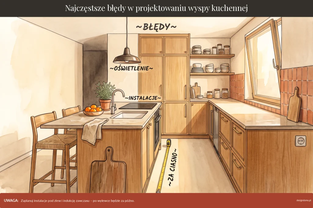 najczęstsze błędy w projektowaniu wyspy kuchennej