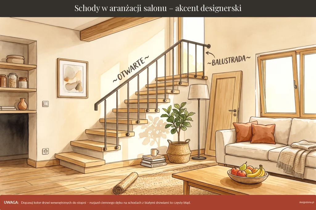 schody w aranżacji salonu