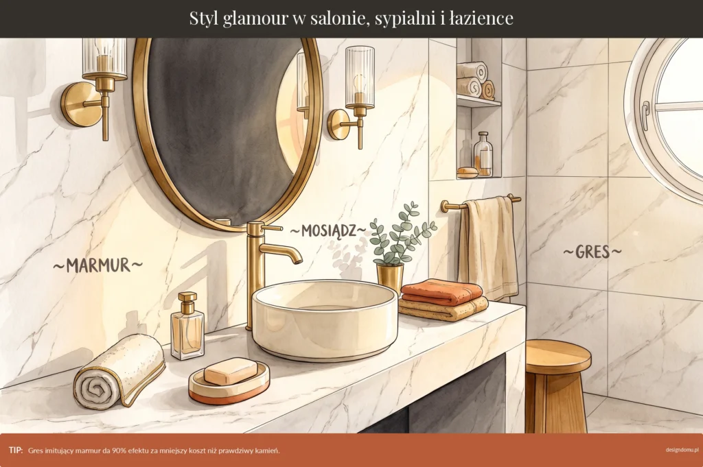 styl glamour w łazience