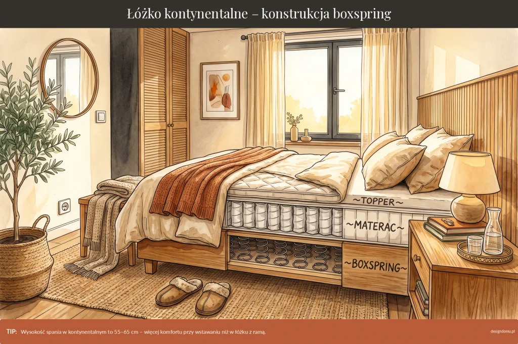 łóżko kontynentalne konstrukcja