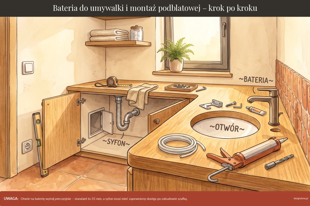 bateria do umywalki podblatowa