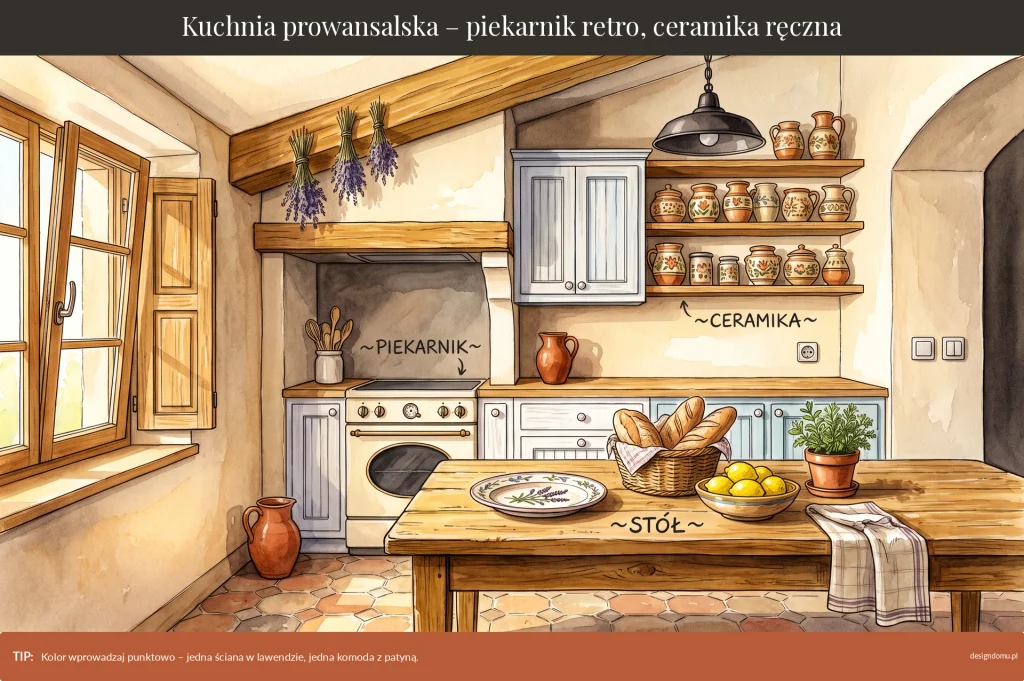 aranżacja kuchni w stylu prowansalskim