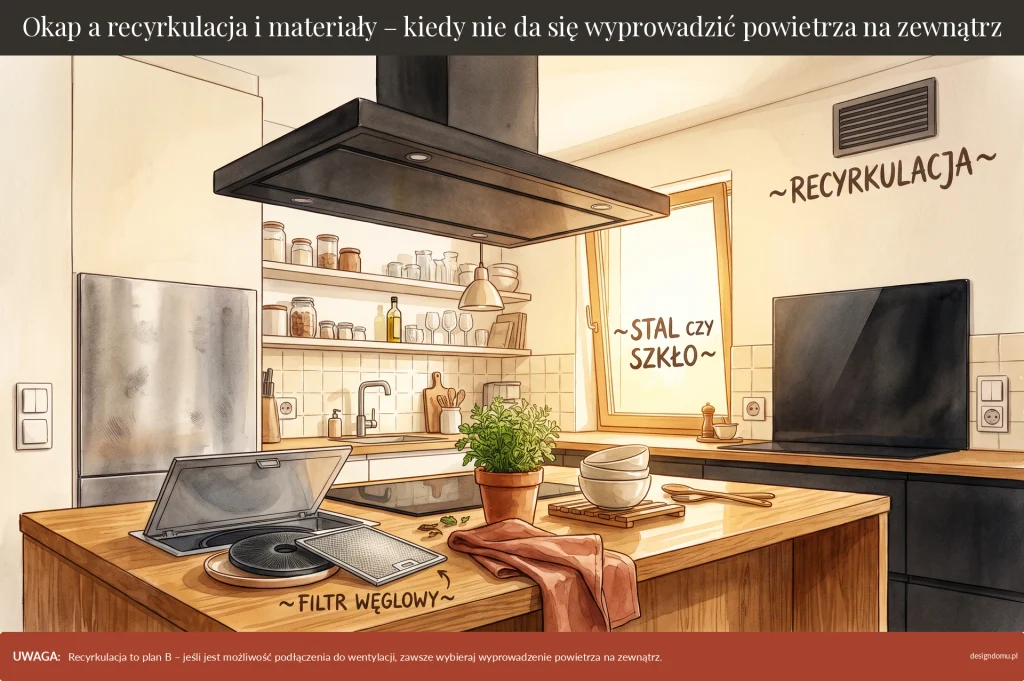 okap a recyrkulacja - kiedy nie da się wyprowadzić powietrza na zewnątrz