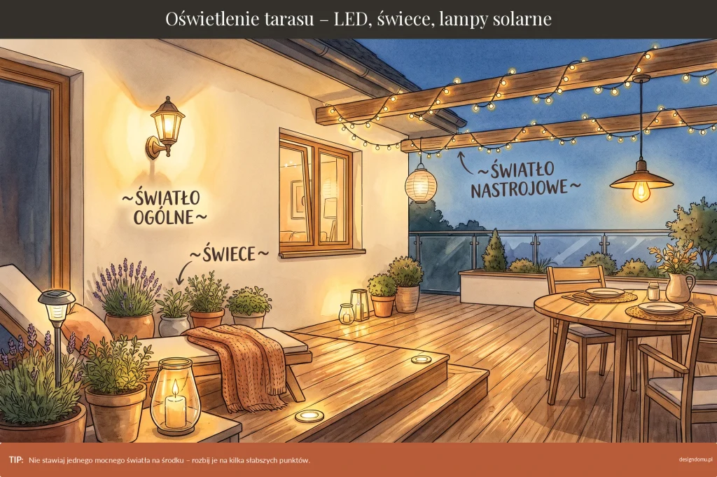 oświetlenie tarasu co wybrać