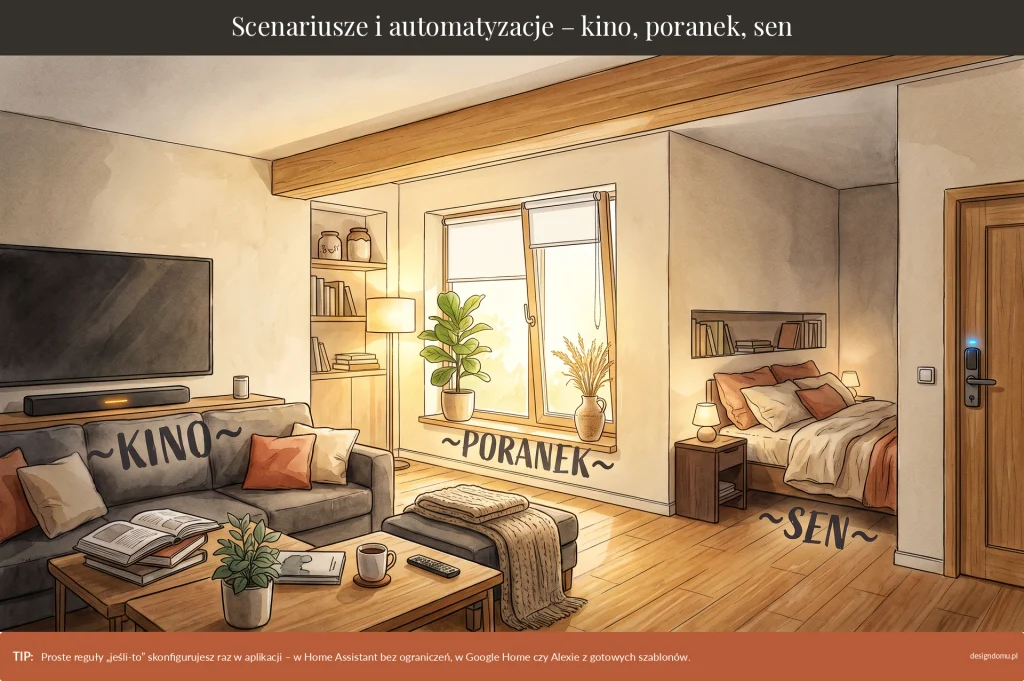 scenariusze i automatyzacje - kino, poranek, sen