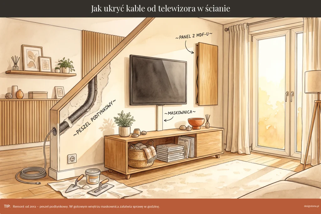 jak ukryć kable od telewizora w ścianie